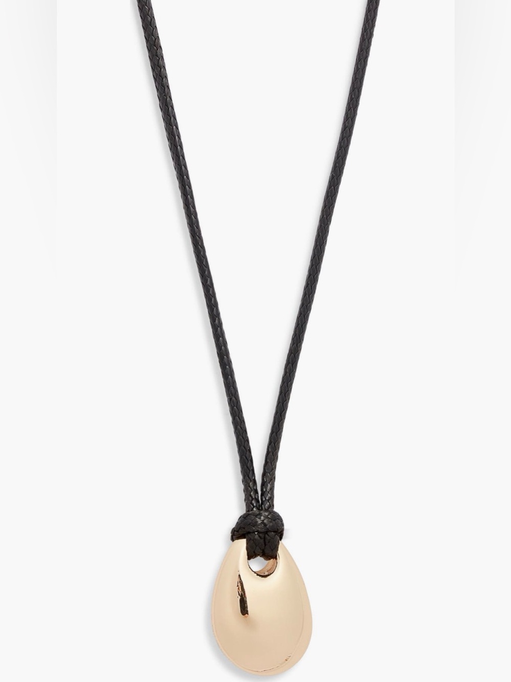 Open Edit Molten Orb Minimal Oval Pendant Necklace in Black and Gold